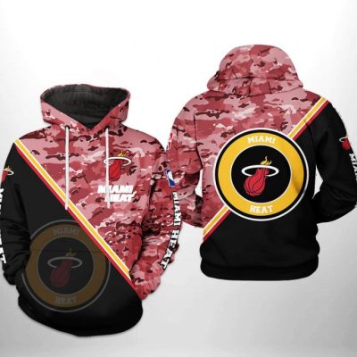 NBA Miami Heat Black Red Camo Pullover Hoodie