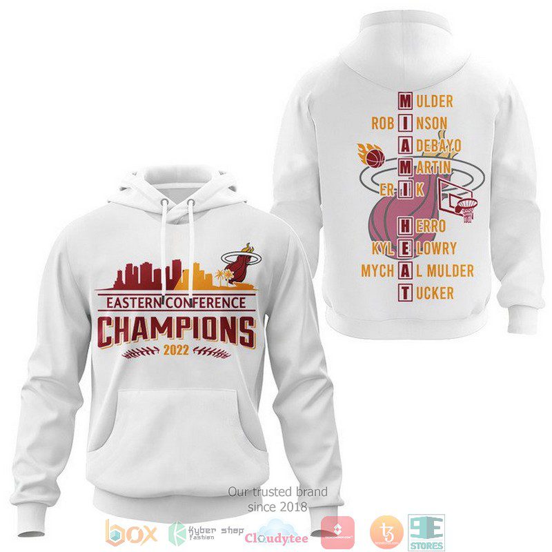 NBA Miami Heat White Eastern Conference Champion 2022 Pullover Hoodie NBA Miami Heat White Eastern Conference Champion 2022 Pullover Hoodie