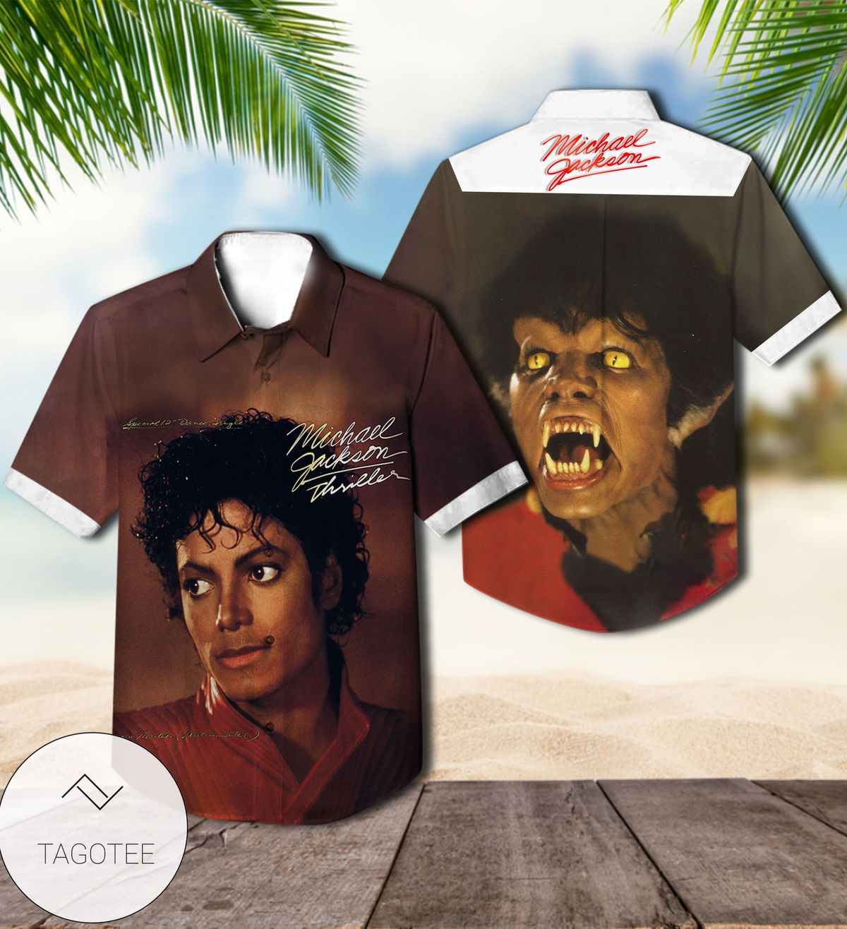Michael Jackson Thriller Single 12 Inch Hawaiian Shirt Michael Jackson Thriller Single 12 Inch Hawaiian Shirt