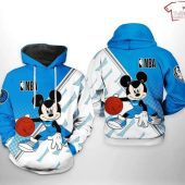 NBA Dallas Mavericks Blue White Half Mickey Dribbing Pullover Hoodie