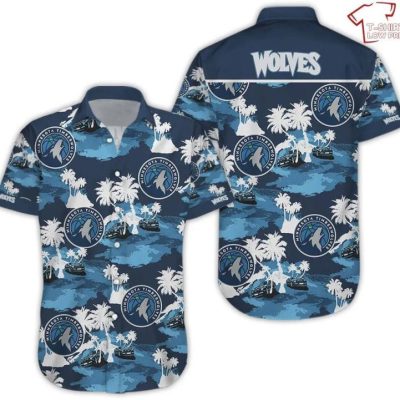 NBA Minnesota Timberwolves White Blue Hawaiian Shirt