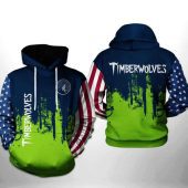 NBA Minnesota Timberwolves US Flag Pullover Hoodie