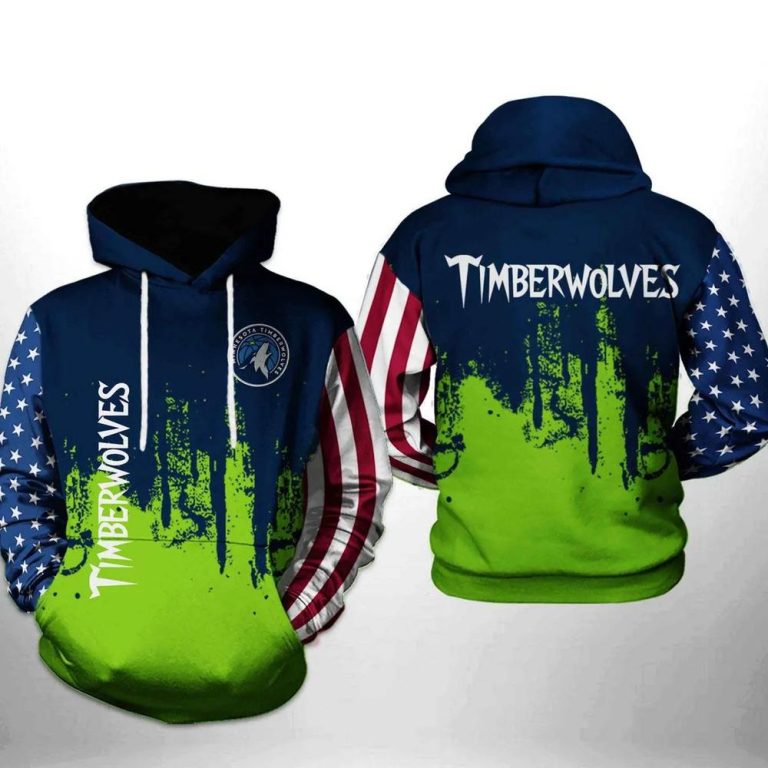 NBA Minnesota Timberwolves US Flag Pullover Hoodie NBA Minnesota Timberwolves US Flag Pullover Hoodie