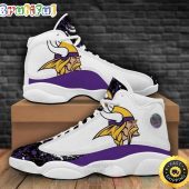 Minnesota Vikings Nfl Big Logo Bling Bling Football Team Air Jordan 13 Shoes