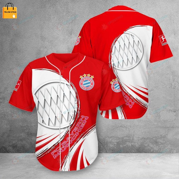 Bayern Munich Red White Baseball Jersey Bayern Munich Red White Baseball Jersey