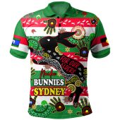 South Sydney Rabbitohs Custom Polo Shirt - For Our Elders Aboriginal Inspired Polo Shirt