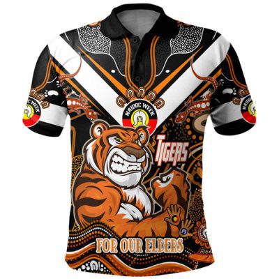 Wests Tigers Naidoc Week Custom Polo Shirt - For Our Elders Home Jersey Polo Shirt
