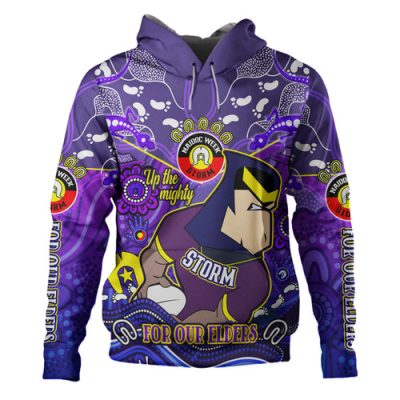 Melbourne Storm Naidoc Week Custom Hoodie - For Our Elders Home Jersey Hoodie