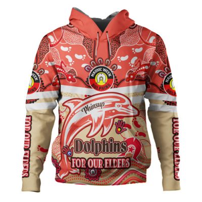 Redcliffe Dolphins Naidoc Week Custom Hoodie - For Our Elders Home Jersey Hoodie