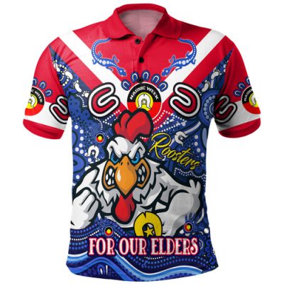 Sydney Roosters Naidoc Week Custom Polo Shirt - For Our Elders Home Jersey Polo Shirt