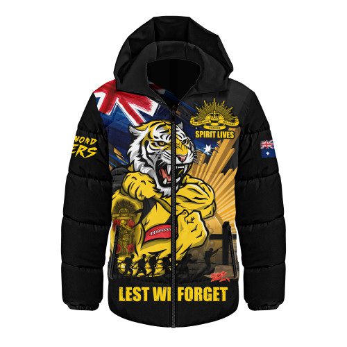 Richmond Hooded Padded Jacket ANZAC Day Honour And Football Legacy Richmond Hooded Padded Jacket ANZAC Day Honour And Football Legacy