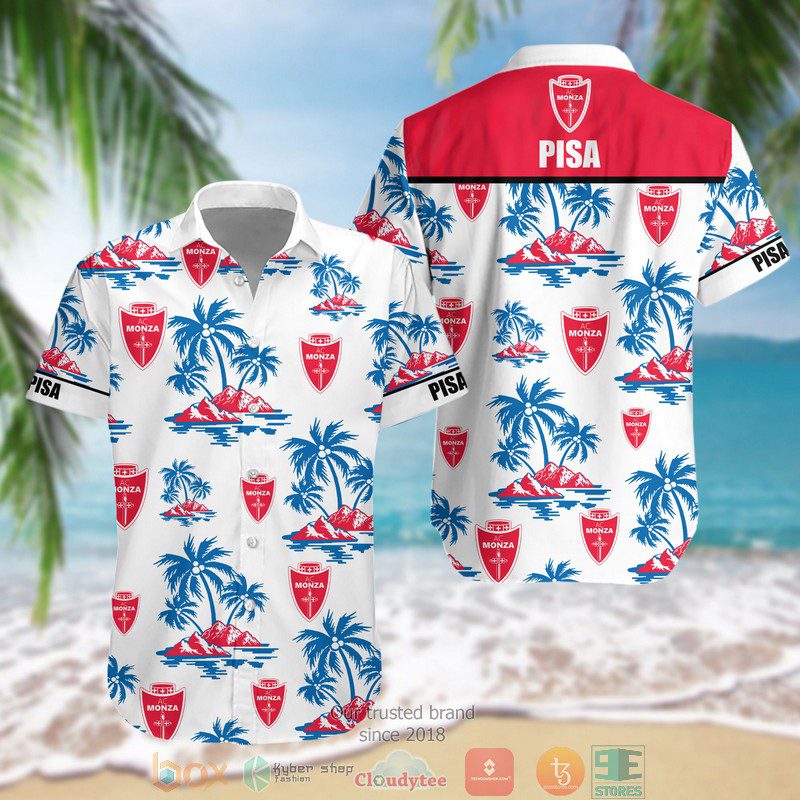 AC Monza Coconut Tree White Red Hawaiian Shirt AC Monza Coconut Tree White Red Hawaiian Shirt