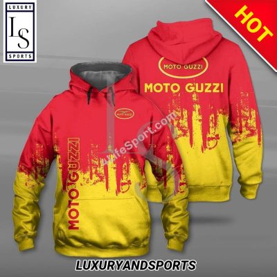 Moto Guzzi Red Yellow Pullover Hoodie