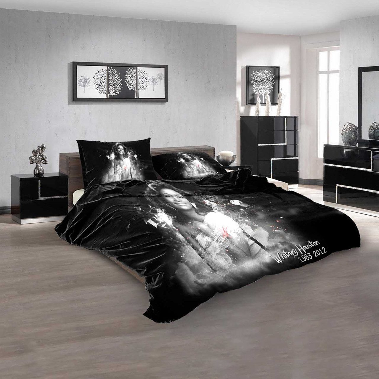 Whitney Houston Black Bedding Set Whitney Houston Black Bedding Set