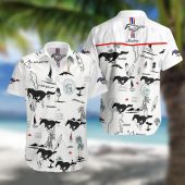 Ford Mustang Summer White Hawaiian Shirt