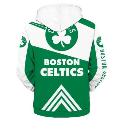 NBA Boston Celtics White Green Alternate Logo Pullover Hoodie