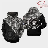 NBA Brooklyn Nets Black Camo Pullover Hoodie V2