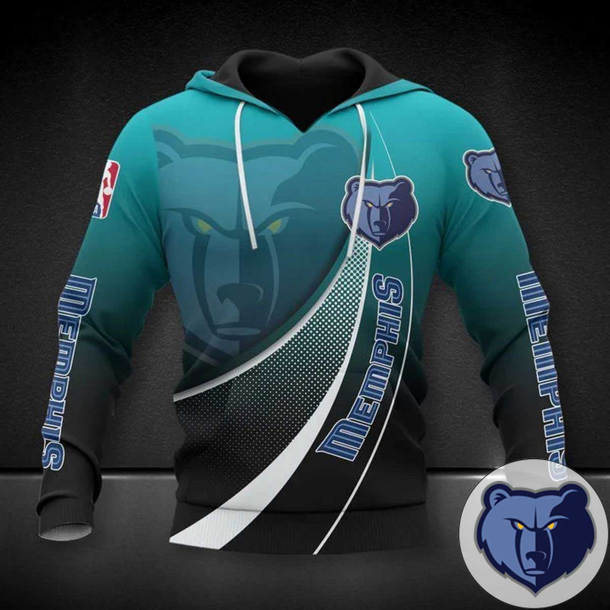 NBA Memphis Grizzlies Blue Gradient Pullover Hoodie NBA Memphis Grizzlies Blue Gradient Pullover Hoodie