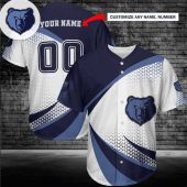 NBA Memphis Grizzlies Custom Name Number Logo Baseball Jersey