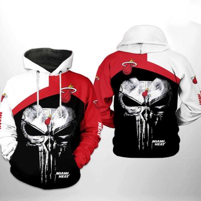 NBA Miami Heat Red Black Skull Pullover Hoodie