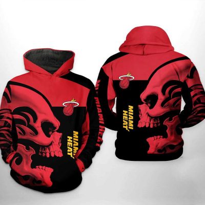 NBA Miami Heat Red Skull Pullover Hoodie