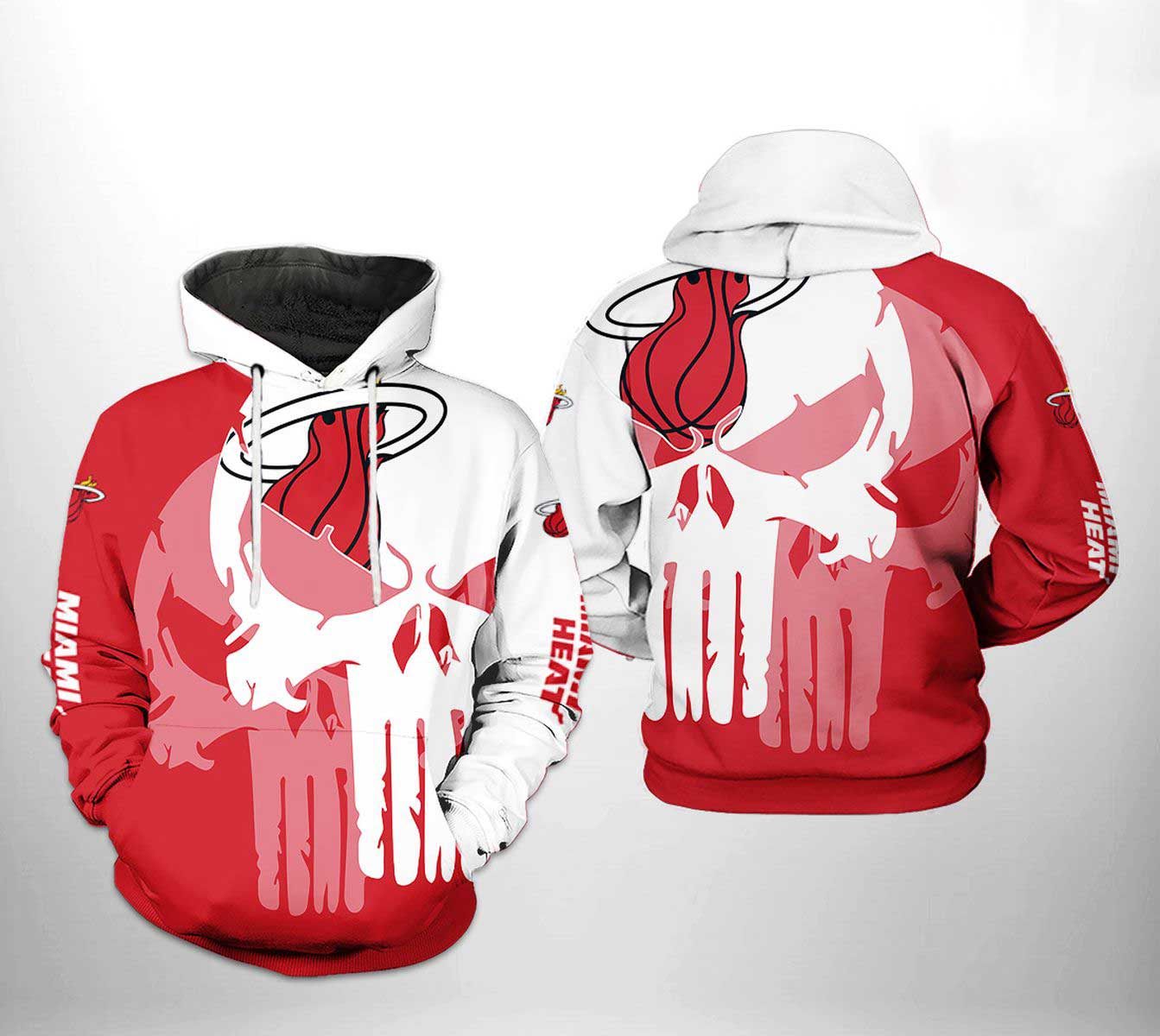 NBA Miami Heat White Skull Pullover Hoodie NBA Miami Heat White Skull Pullover Hoodie