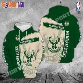 NBA Milwaukee Bucks Green Cream Fandom Edition Pullover Hoodie