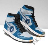 NBA Minnesota Timberwolves Blue Gray Air Jordan 1 High Sneakers