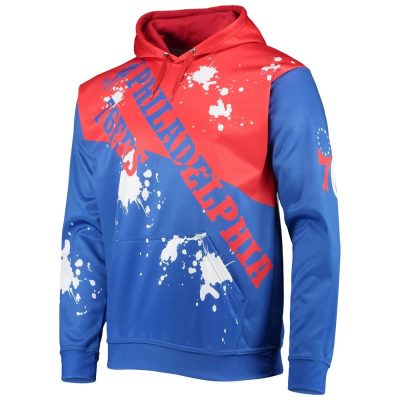NBA Philadelphia 76ers Blue Red Pullover Hoodie V6