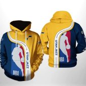 NBA Utah Jazz Yellow Navy Pullover Hoodie