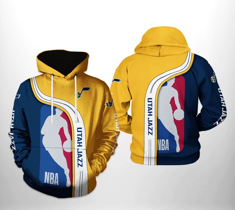 NBA Utah Jazz Yellow Navy Pullover Hoodie NBA Utah Jazz Yellow Navy Pullover Hoodie
