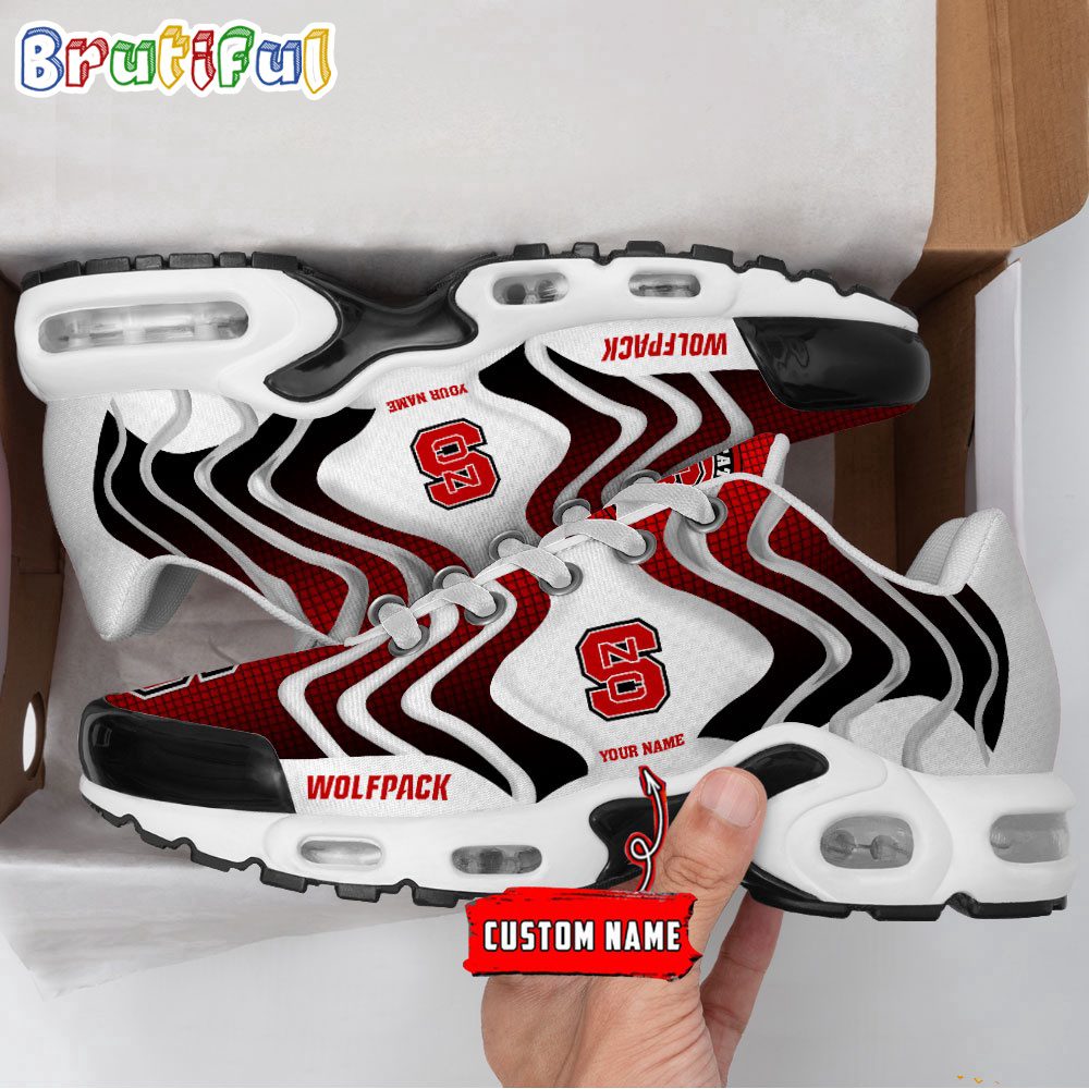 NCAA NC State Wolfpack Logo Football Team Design Air Max Plus Shoes NCAA NC State Wolfpack Logo Football Team Design Air Max Plus Shoes