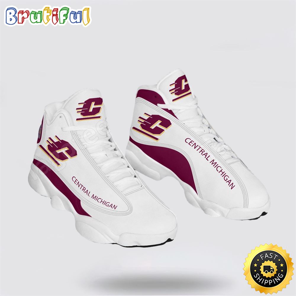 NCAA Central Michigan Air Jordan 13 Printed Logo JD 13 NCAA Central Michigan Air Jordan 13 Printed Logo JD 13