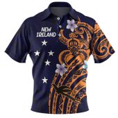 Australia  South Sea Islanders Polo Shirt - New Ireland Flag With Polynesian Shark Pattern Polo Shirt
