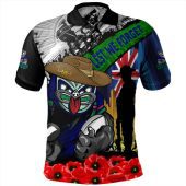 New Zealand Warriors Polo Shirt United In Spirit Anzac Day Tribute