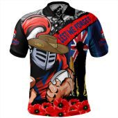 Newcastle Knights Polo Shirt United In Spirit Anzac Day Tribute