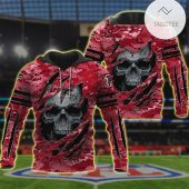 NFL Atlanta Falcons Red Camo Skull Pullover Hoodie