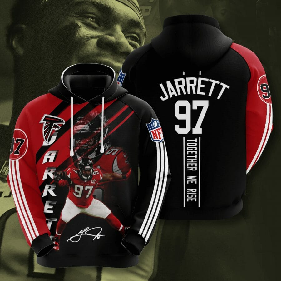 NFL Atlanta Falcons Grady Jarrett Red Black Pullover Hoodie NFL Atlanta Falcons Grady Jarrett Red Black Pullover Hoodie