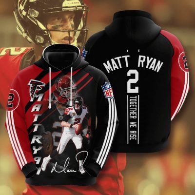 NFL Atlanta Falcons Matt Ryan Red Black Pullover Hoodie