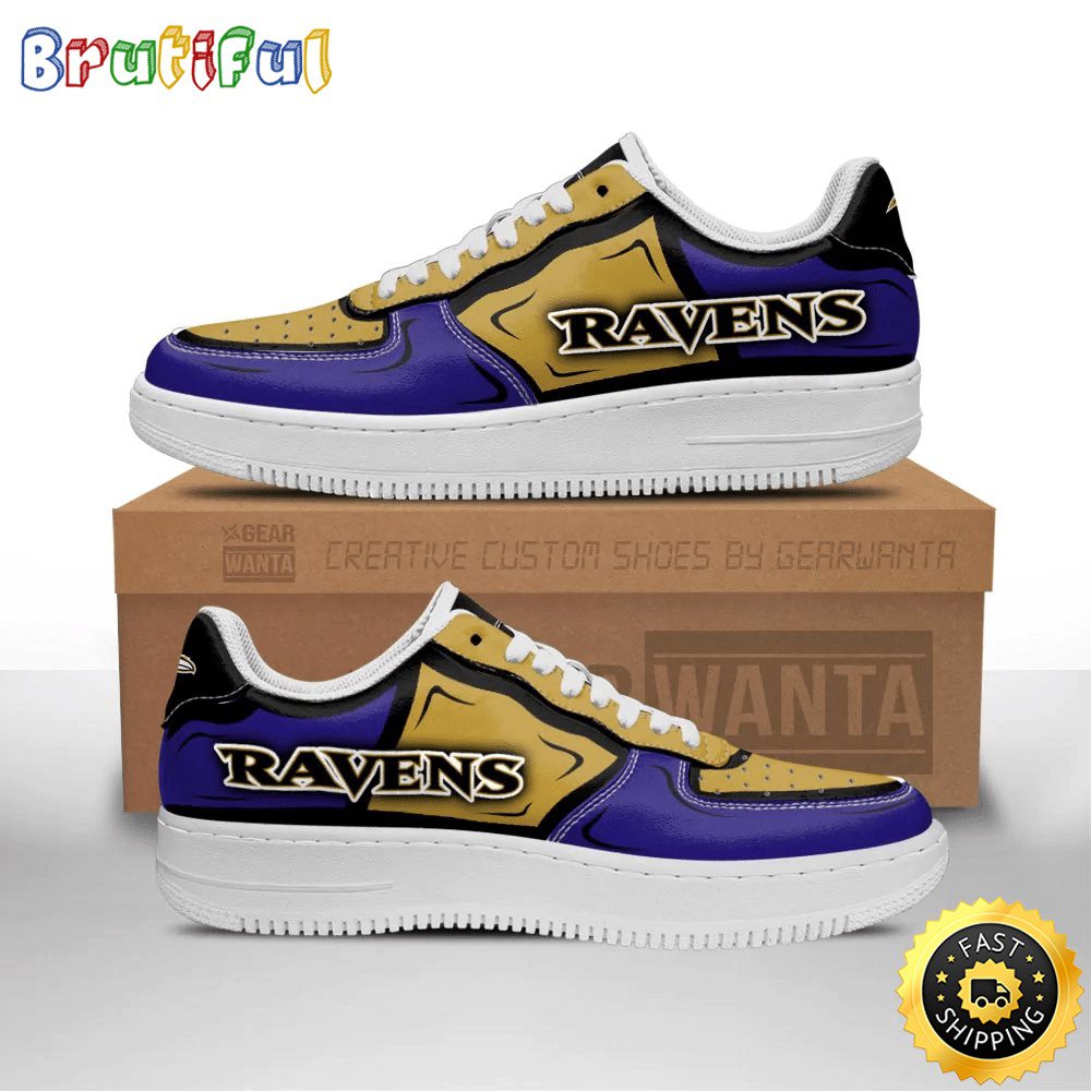 NFL Baltimore Ravens Air Force 1 Shoes Football Sports Sneaker Shoes NFL Baltimore Ravens Air Force 1 Shoes Football Sports Sneaker Shoes