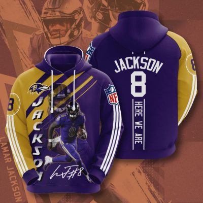 NFL Baltimore Ravens Lamar Jackson Here We Are Pullover Hoodie