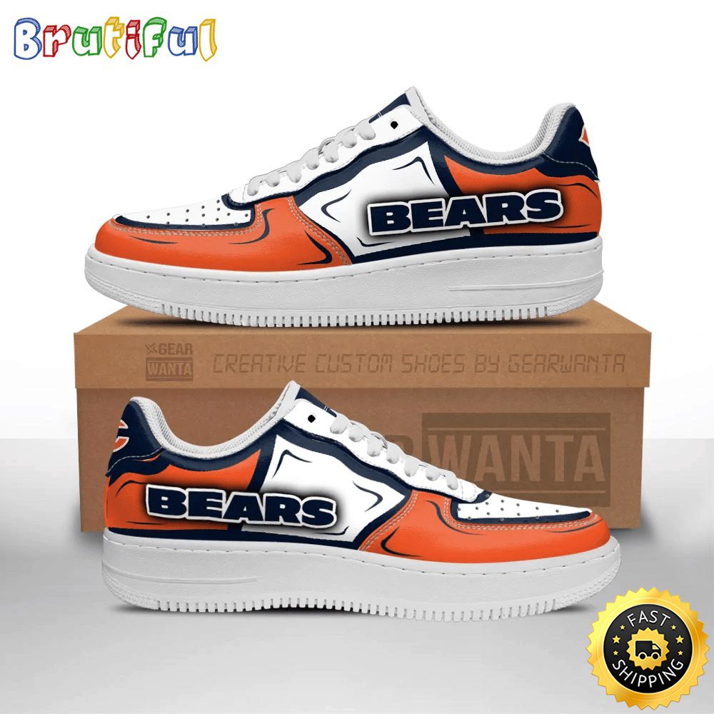 NFL Chicago Bears Air Force 1 Shoes Football Sports Sneaker Shoes NFL Chicago Bears Air Force 1 Shoes Football Sports Sneaker Shoes