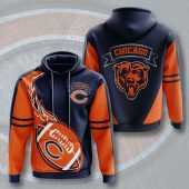 NFL Chicago Bears Dark Navy Orange Pullover Hoodie