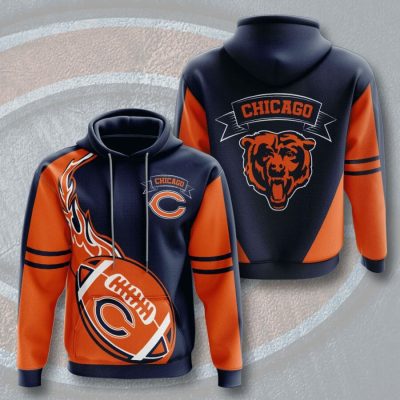 NFL Chicago Bears Dark Navy Orange Pullover Hoodie