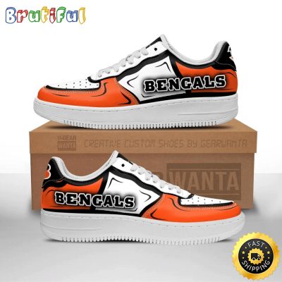 NFL Cincinnati Bengals Air Force 1 Shoes Football Sports Sneaker Shoes