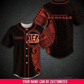 NFL Cincinnati Bengals Custom Name Black Orange Baseball Jersey