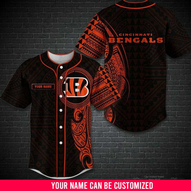 NFL Cincinnati Bengals Custom Name Black Orange Baseball Jersey NFL Cincinnati Bengals Custom Name Black Orange Baseball Jersey