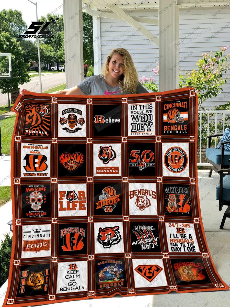 NFL Cincinnati Bengals Quilt Blanket V1 NFL Cincinnati Bengals Quilt Blanket V1