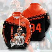 NFL Cincinnati Bengals Sam Hubbard Orange Black Pullover Hoodie