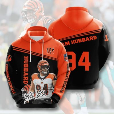 NFL Cincinnati Bengals Sam Hubbard Orange Black Pullover Hoodie